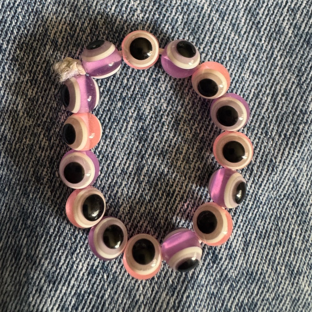 Purple and Pink Beaded Bracelet